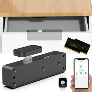 RFID Drawer Lock Hidden Digital Electronic Bluetooth RFID Cabinet Drawer Lock for Adults Baby Proofing Teens Liquor Cupboard File