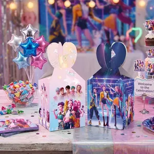 12pcs Anime Cartoon Style Printed Cardboard Boxes, Party Candy Box, Party Decoration, Party Gift Box, Perfect for Celebrations