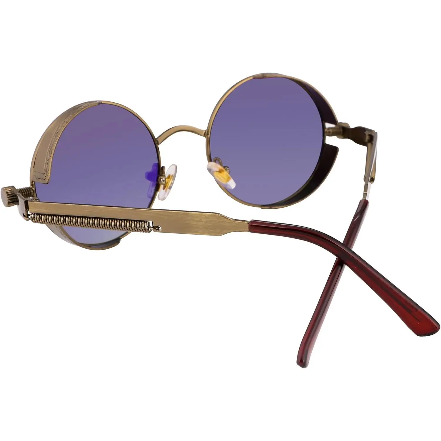 Retro Steampunk Sunglasses Round Metal Frame Punk Circle UV400 Amazon.com: HJSTES Vintage Round Steampunk Sunglasses for  main image 2