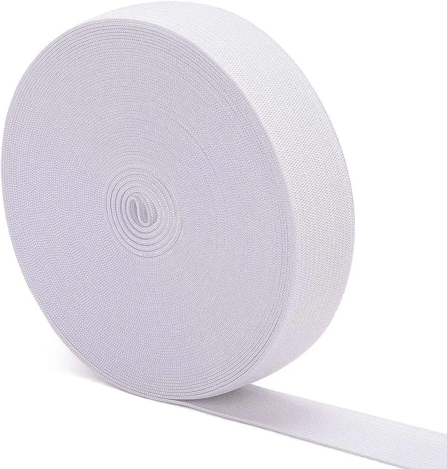 Elastic Bands for Sewing White 1 Inch 12 Yard High Elasticity Knit Spool Sewing Band for Waistbands Pants Clothes and Crafts DIY