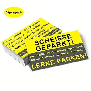 Parking Card, 50pcs/set Funny Parking Card, Parking Reminder Card, Writable Parking Warning Card for Various Reasons Parking