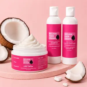 Coconut Curl Cream System | Shampoo, Leave-in & Cream | Vanilla Lavender Scent