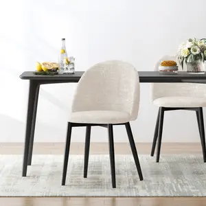 Soges Dining Chair 2 PCS - Stylish Fabric Upholstery & Durable Black Legs for Modern Home Dining Rooms, 10BZLJDC1798-BM-2PCS, For Christmas Gifts