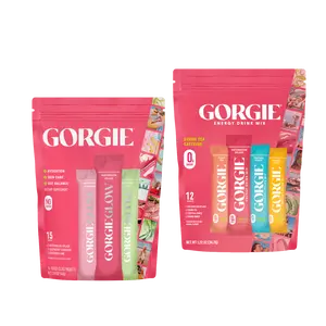 GORGIE GLOW + Energy Mix Bundle - GORGIE Hydration Glow Variety Pack 15 Sticks  + Sugar-Free Natural Energy Drink Mix, On the Go Powder, Healthy Energy Drinks - Green Tea Caffeine, Biotin, B Vitamins -150mg Caffeine, L-Theanine, Vegan, & Low Calorie