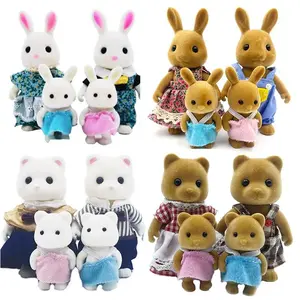 1:12 Toy House Forest Family Miniature Toy FurnitureAnd Dolls Miniature Set