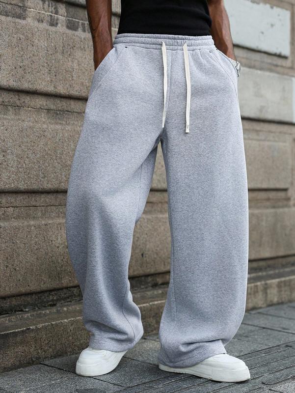Men's Loose Casual Sports Pants, Versatile Street Style Athletic Trousers Suitable for Streetwear, Everyday Loungewear, Weekend Outings, Featuring a Relaxed Fit, Designed Specifically for Men, Gray Loose Sweatpants