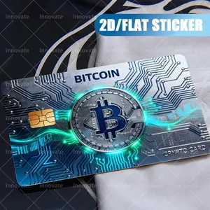 2-Sheet Pack #Tech Style Bitcoin Pattern Credit Card Stickers# Creative Gift# Matte PVC Material, Durable And Scratch-Resistant, High-Quality Privacy Protection - Perfect for Credit Cards, Bank Cards, Transportation Cards