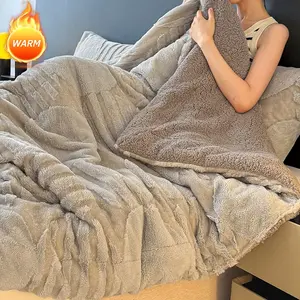 1pc Large Size Fashion Sequin Imitation Rabbit Fur Cozy Throw Blanket, Soft Fabric, Warm and Breathable, Home Office Sofa Travel Use，Christmas Gift
