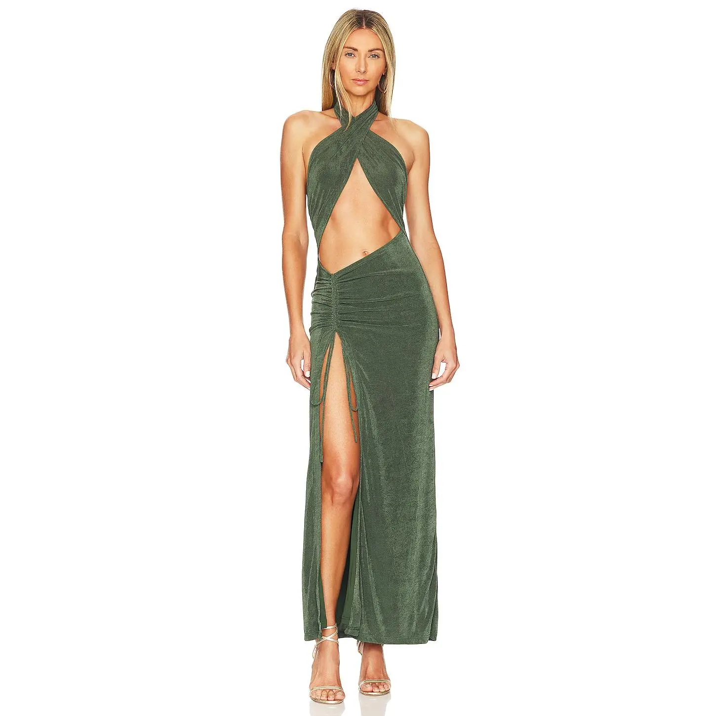 superdown Adele Halter Maxi in Forest Green