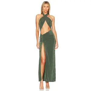 superdown Adele Halter Maxi in Forest Green
