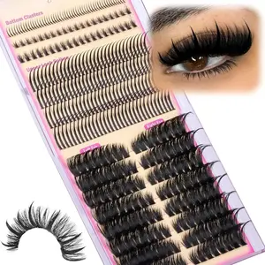 Spikes Lash Clusters – D Curly Volume Cat Eye Lashes (Upper + Bottom), 4 Styles Wispy Fairy Individual Eyelash Extensions