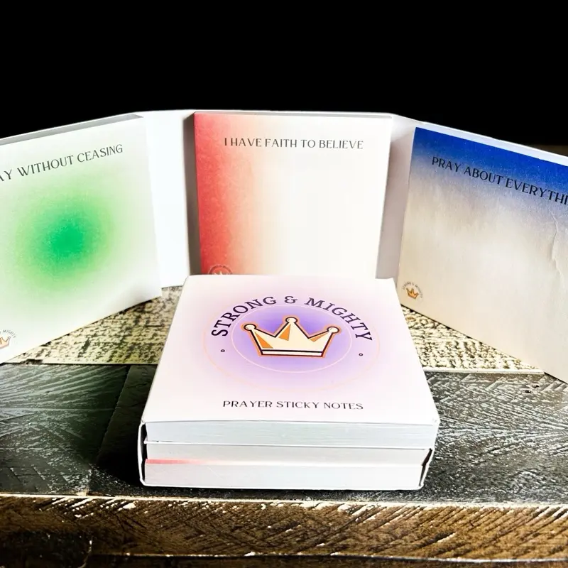 Strong & Mighty Prayer Sticky Notes with Encouraging Words for Daily Reflection and Inspiration 300 Easy-Peel Sheets Faith-Filled Sticky Notes for Prayers Scriptures & Affirmations