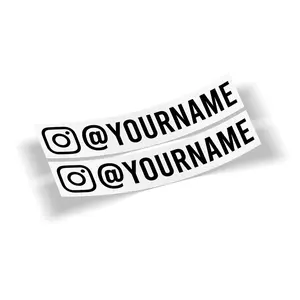 2 piece set. 8” Instagram Handle in Many Colors - Easily Apply on Any Solid Smooth Surface. Vinyl decal car sticker