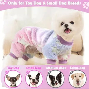 Soft Plush Four-Legged Jumpsuit for Small Medium Cats Dogs, Colorful Design Pet Clothing for Autumn Winter, Comfortable Animal Apparel
