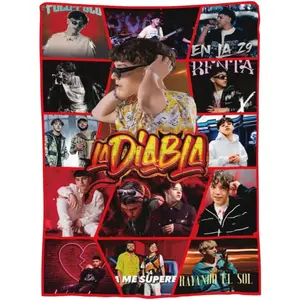 Xavi Super Soft Flannel Mexican American Singer Blanket, Lightweight Comfortable Plush Blanket for Home Living Room Sofa Bedding, Singer Fan Gift Black 60""X50""
