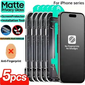 Matte Privacy Tempered Glass Screen Protector For iPhone 17 16 Pro Max Air 16e 15 14 Plus 13 11 12 XS XR Dust Free Instal