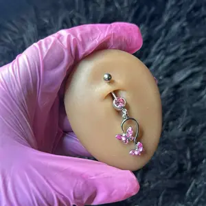 Butterfly kiss navel Ring