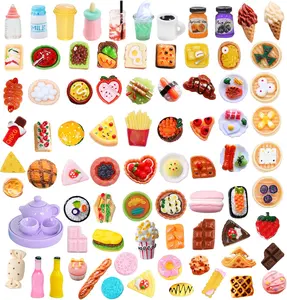 Tiny Things Toys Miniature Dollhouse Accessories Set 80 Pcs 1:12 Scale Food & Decor Pieces for Tiny Kitchen Ideal for Collectors and Dollhouse Enthusiasts