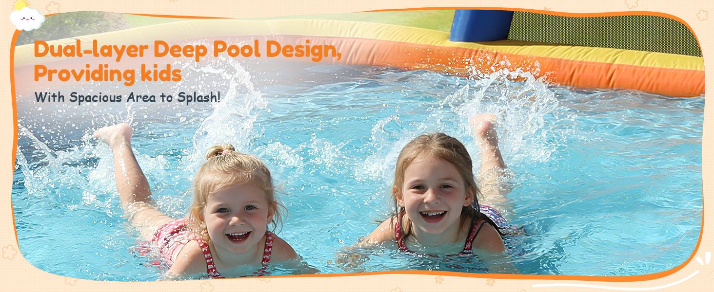 【Beautyhackher Exclusive】Inflatable Water Slide, Water Park for Big Kids,with Blower, Slides, Climbing Walls, Water Guns, and Deep Splash Pool, Indoor and outdoor, Summer Gifts 【Beautyhackher Exclusive】Inflatable Water Slide, Water Park for Big Kids,with Blower, Slides, Climbing Walls, Water Guns, and Deep Splash Pool, Indoor and outdoor, Summer Gifts