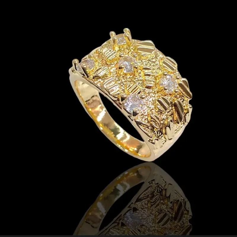 ORO LAMINADO GOLD FILLED SHINY NUGGET RING 5-12