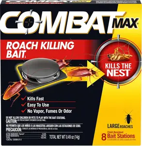Large Roach Killing Bait 8 Count Pack of 1 Easy to Use No Odor Kills Fast for Effective Roach Control Ants & Coacroches