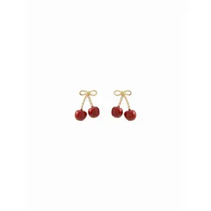 Cider BOWKNOT CHERRY STUD EARRINGS