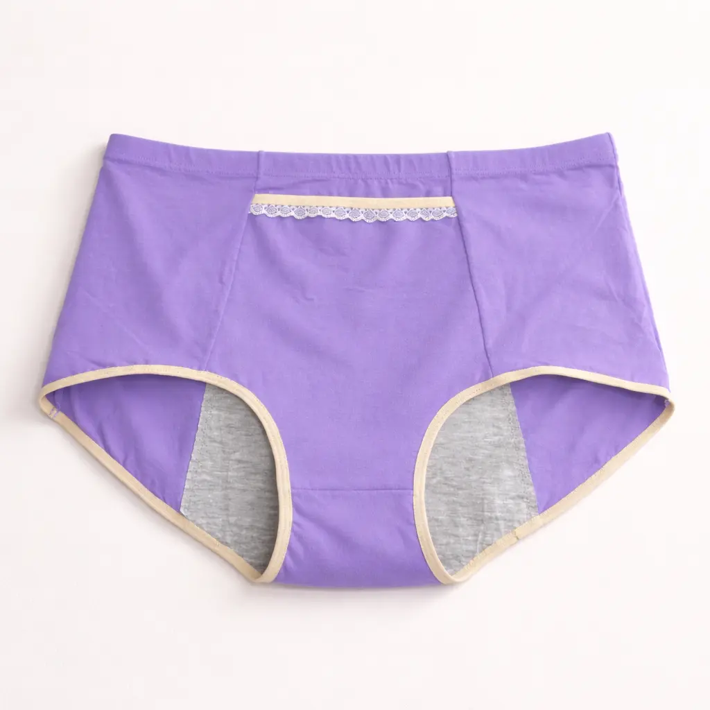 Pack of 2 Period Underwear with Hidden Pocket, Leak-Proof Heavy Flow Panties for Women, No Leakage Accidents, Seamless Comfort Fit for Travel, Gym, Daily Wear cycling