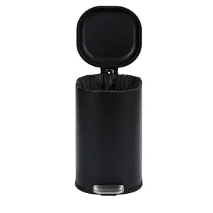 GARVEE 8 Gallon/30L Stainless Steel Garbage Can with Soft-Close Lid, Fingerprint Proof, Rectangular Step Recycle Bin for Kitchen, Laundry Room, Office, Bedroom, Bathroom, Black