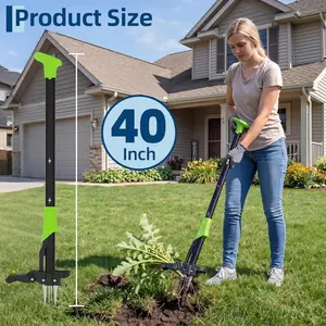 40" Stand Up Weed Puller Tool Long Handle Remove Weeds, 4-Claw with Ejector Gardening Hand Weeding Tool Easy-Eject Easily Remove Weeds Without Bending, Pulling, or Kneeling