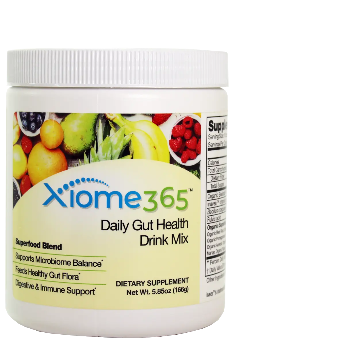 Xiome365 | Daily Gut Health Drink | 25 Organic Ingredients + Prebiotics + Probiotics | Sugar-Free