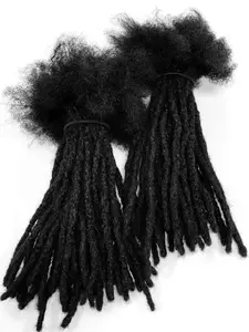 Real Human Hair Dreadlocks Loose Ended Afro Kinky Medium 1/4" 10 Locs Handmade Natural Grown Locs for Length & Repairs Interlocked Locs