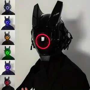 1 Piece Handmade Cyberpunk Masks Music Festival LED Glow-in-the-Dark Masks Party Decoration Masks Cosplay Sci-Fi Equipment