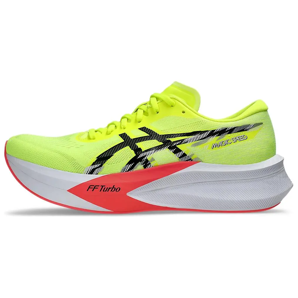 ASICS Magic Speed 4 Paris Olympics Low-Top Racing Running Shoes for Men and Women - Soft, Comfortable, Durable, and Breathable in Fluorescent Yellow Trending Shoes, House White Official Shoes to Get / Maison Mihara Workout Sneakers
