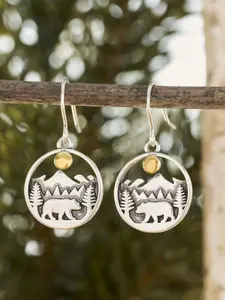 Bear & Mountain Design Dangle Earrings, Elegant Minimalist Earrings, High Quality Earrings, Fashionable Jewelry for Women, Trendy All-match & Exquisite Jewelry for Birthday Gift