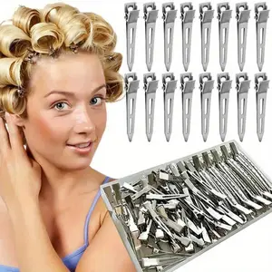 30pcs Professional Metal Hair Clips - 4.5cm No-Slip Grip, Fluffy Root DIY Styling for Women's Curls