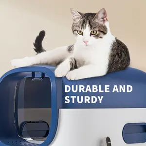 Top Entry Cat Litter Box - Enclosed Large Cat Litter Pan with Lid, High-Sided Splash-Proof & Anti-Tracking Toilet, Modern Hidden Kitty Litter Box for Indoor Cats