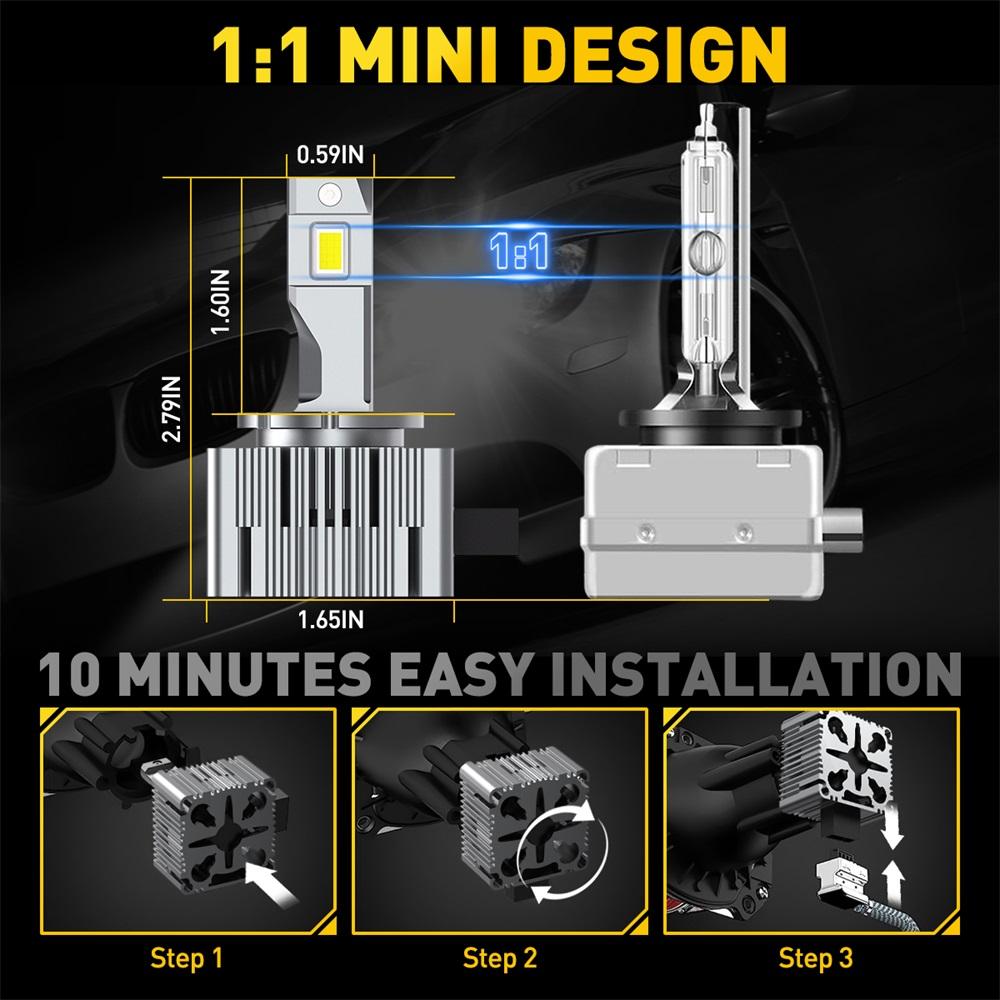 D3S D3R D3C AUXITO LED Headlight Bulb D3S D3R D3C High/Low Beam HID Xenon Conversion Kit Canbus