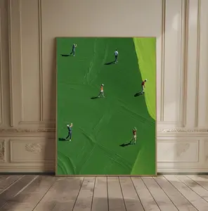 Golf Print, Retro Golf Decor For Man Cave, Golf Oil Painting, Golf Poster