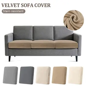 3PCS Elastic Soft Velvet Sofa Cover for Living Room Soft Comfortable Removable Washable Sofa Protector Sofa Seat Cover