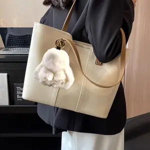 Plush Bunny Keychain - Handmade Soft White Rabbit Charm with Metal Ring and Fluffy PomPom - Fashion Accessory for Bags, Keys - Ideal Gift for Bunny Lovers