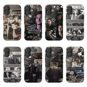 Supernatural Dark Tone Tough Phone Case, Movie Character Collage Design Case Cover Suitable for iPhone 17-11 Pro Max/Plus and  Samsung Galaxy S23-25