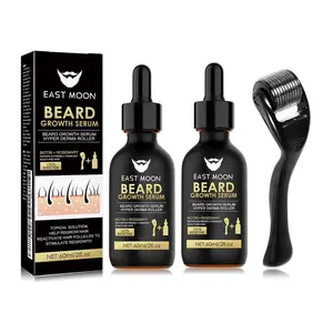 Father's Day Gift 2PCS Beard Growth Serum & Beard Massage Derma Roller, 2 Counts/set Beard Care Accessories for Strengthening Beard, Beard Care Product & Tool for Men Daily Use, Comfort Hair Care Supplies, Lightweight, Nutritious Oil for Beard Care