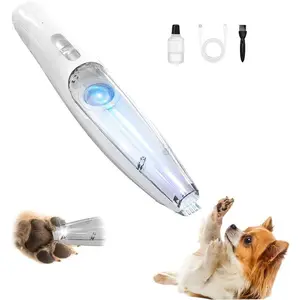 Dog Paw Trimmer with Powerful Suction Vacuum, Cordless Pet Grooming Kit with Hair Collection, LED Light, Low Noise, Small Dog Clippers for Face, Paws, Ears, Eyes, Feet
