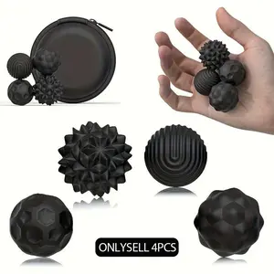 Silicone Magnetic Stress Ball Set, 4/8 Pieces, 4 Textures, Portable Storage Box, Magnet Design, Office Stress Relief Toy