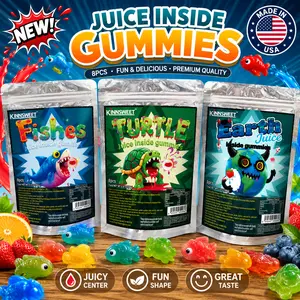 Cute Turtle, Shark & Earth Shape Marshmallow Candy, Strawberry Jam Filled Soft Chewy Marshmallows, Fun Kids Snack Treats for Parties, Candy Buffet, Treat Bags, Birthday Favors & Holiday Gifts