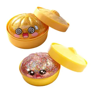 Explorinox Realistic Steamed Bun Squeeze Toy Soft TPR Material Stress Relief Fidget Toy for Home Office Party Favors Portable Cute Desk Decor Lifelike Design Safe Eco-Friendly