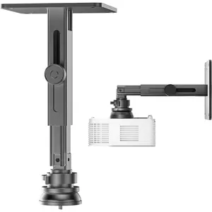 Projector Stand - Single Hole  Height Adjustable Wall Ceiling Mount, Universal Mount with Retractable Arms -  Alloy Material, Load 33 lbs - Black