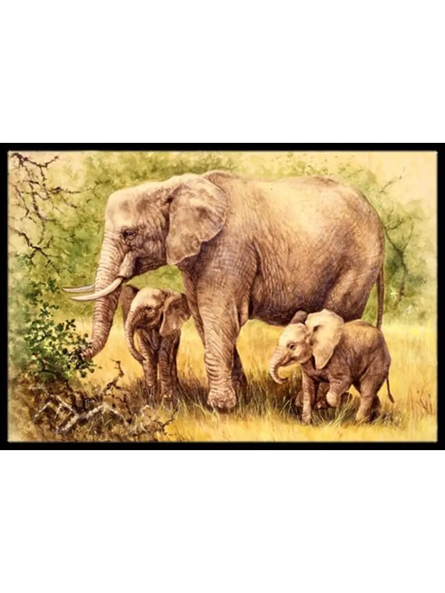 Carolines Treasures BDBA0112JMAT Daphne Baxter Elephants Print Indoor-Outdoor Rug, 24x36 in, Us Pride Nation Pride Decor Mat