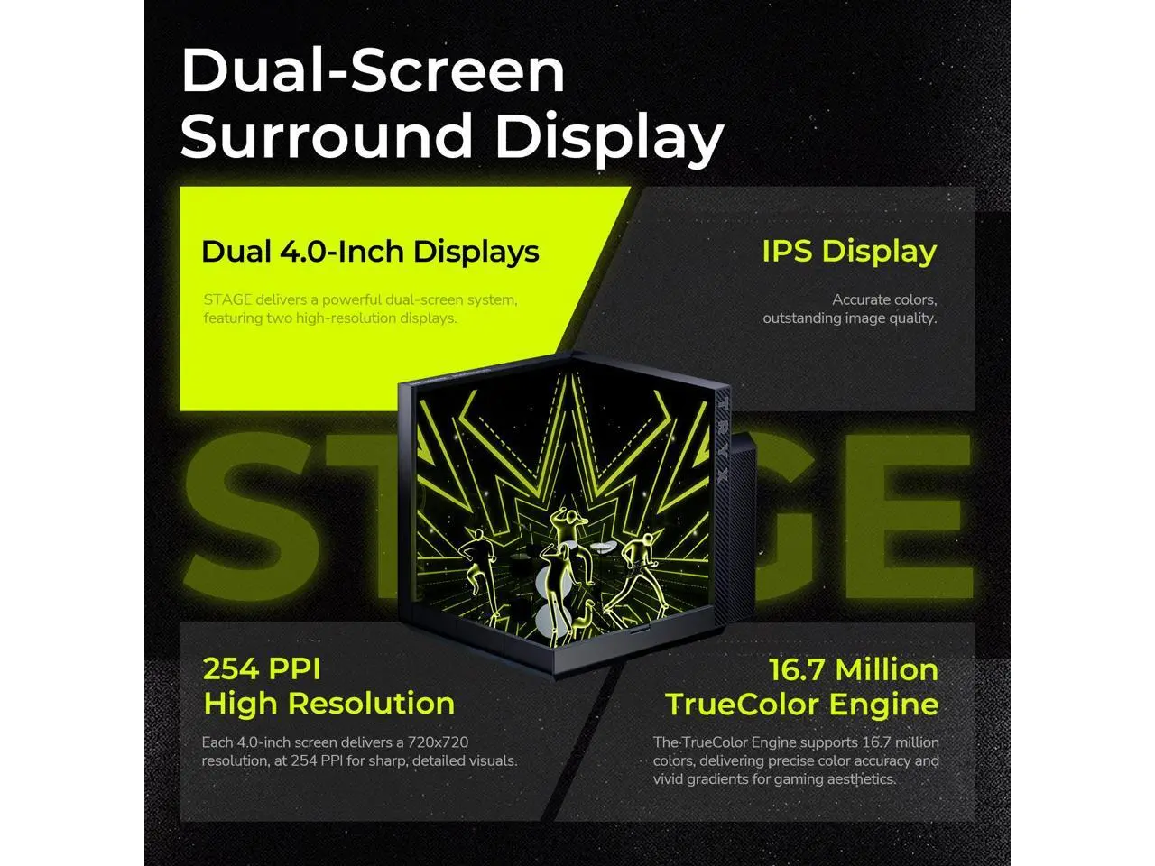 TRYX Stage 360 ARGB 360mm AIO Dual 4.0'' Screen 720x720 Resolution