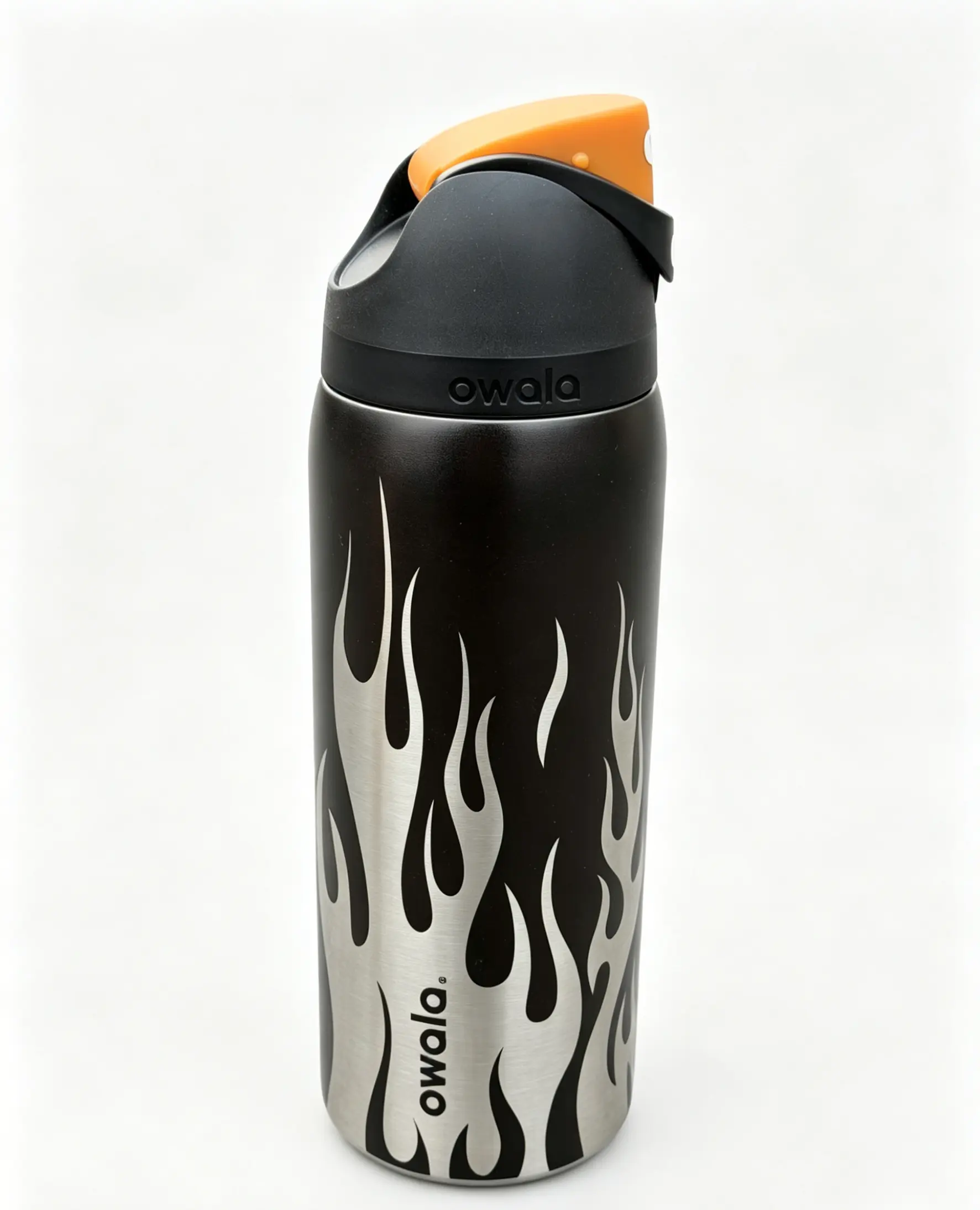 Owala FreeSip Insulated Stainless Steel Portable Vacuum Flask with Straw, BPA-Free Sports Drinkware, 32 Oz White Flame Dr Pepper Flask for Travel, Flasks